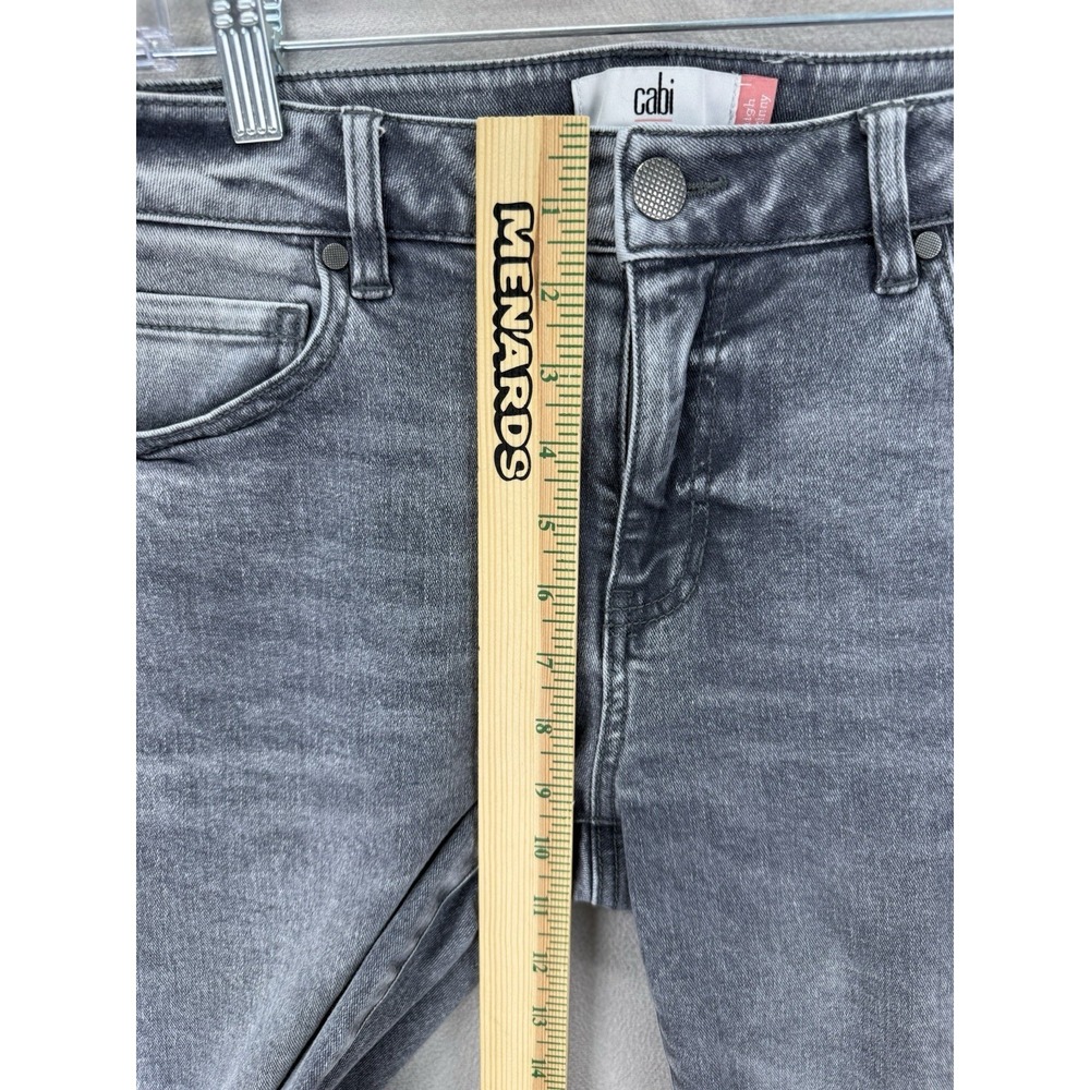 CAbi High Skinny Jeans Women's Sz 8 Gray Distressed Stretch Denim Ankle Pants - Picture 4 of 8